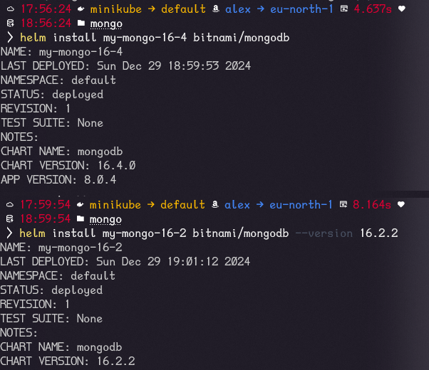 Instalacja dwóch różnych wersji MongoDB 16.4 oraz 16.2